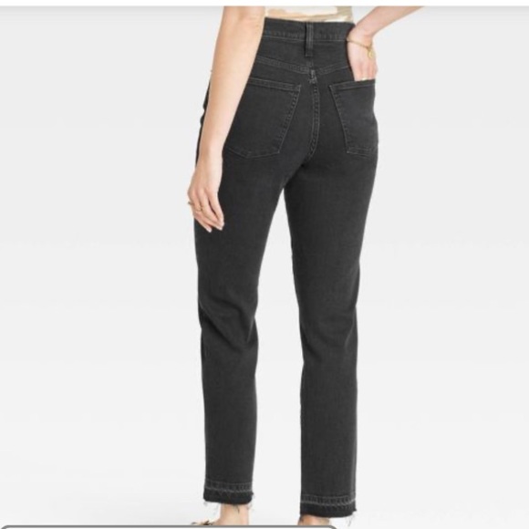 NWT universal tread 90s slim fitted hip and tie, black high-rise jeans size 2/R - Picture 2 of 11